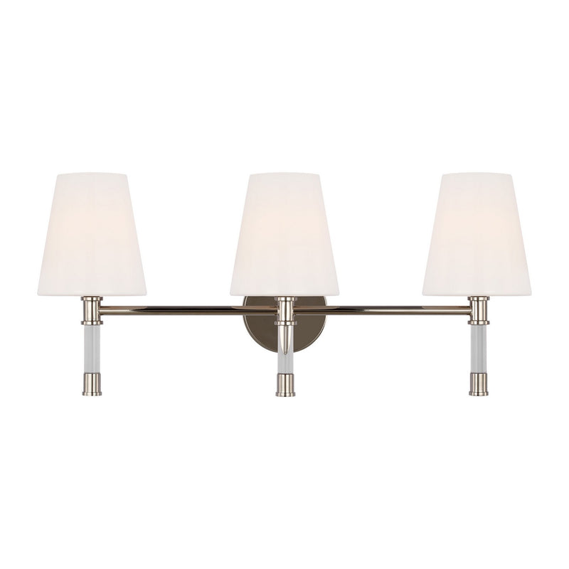 Visual Comfort Studio CV1053PN Three Light Bath Vanity, Polished Nickel