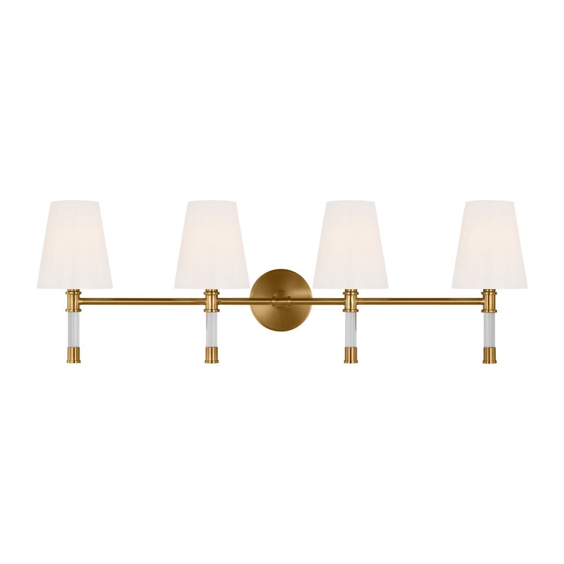 Visual Comfort Studio CV1054BBS Four Light Bath Vanity, Burnished Brass
