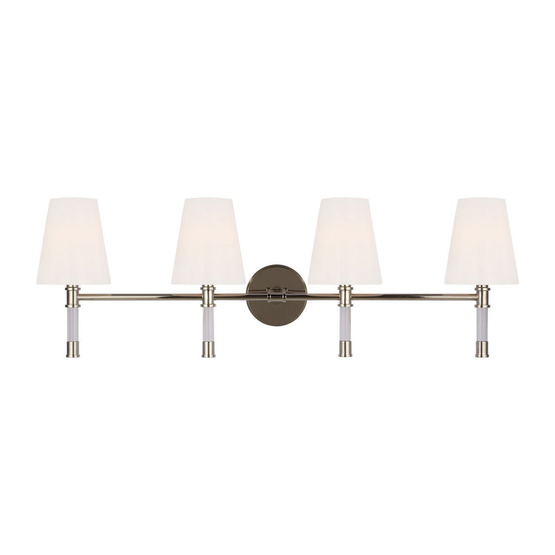 Visual Comfort Studio CV1054PN Four Light Bath Vanity, Polished Nickel