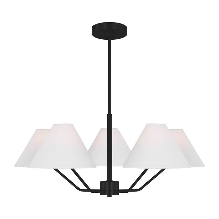 Visual Comfort Studio DJC1005MBK Five Light Chandelier, Midnight Black