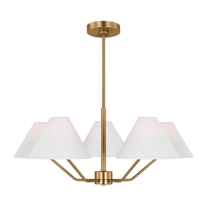 Visual Comfort Studio DJC1005SB Five Light Chandelier, Satin Brass
