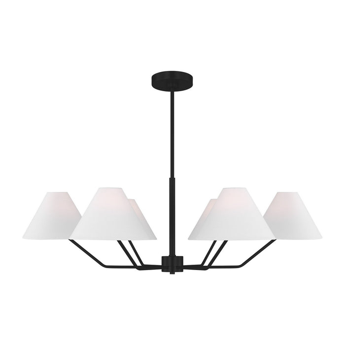 Visual Comfort Studio DJC1016MBK Six Light Chandelier, Midnight Black