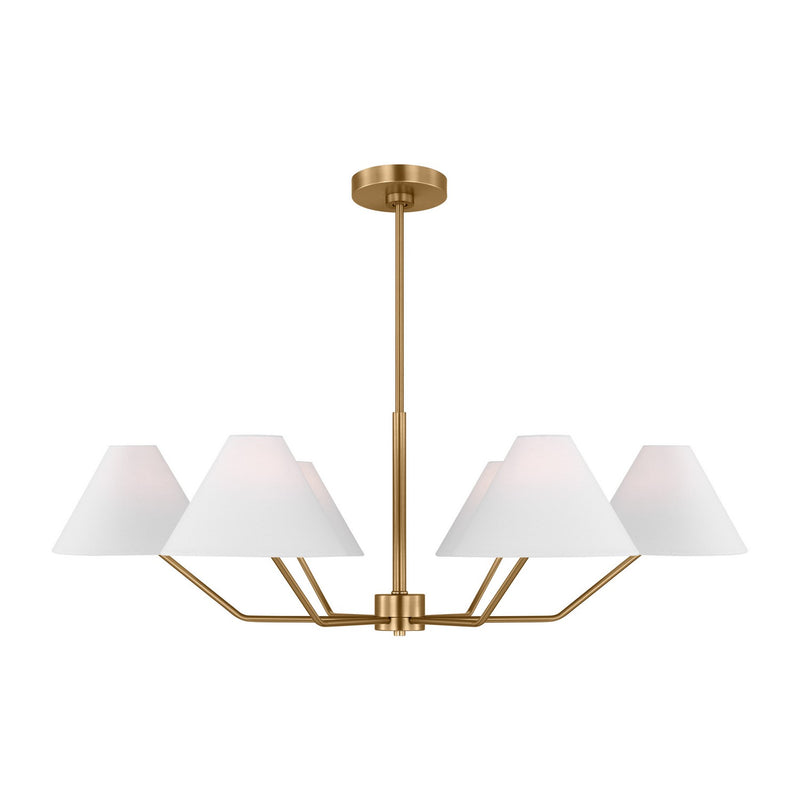 Visual Comfort Studio DJC1016SB Six Light Chandelier, Satin Brass