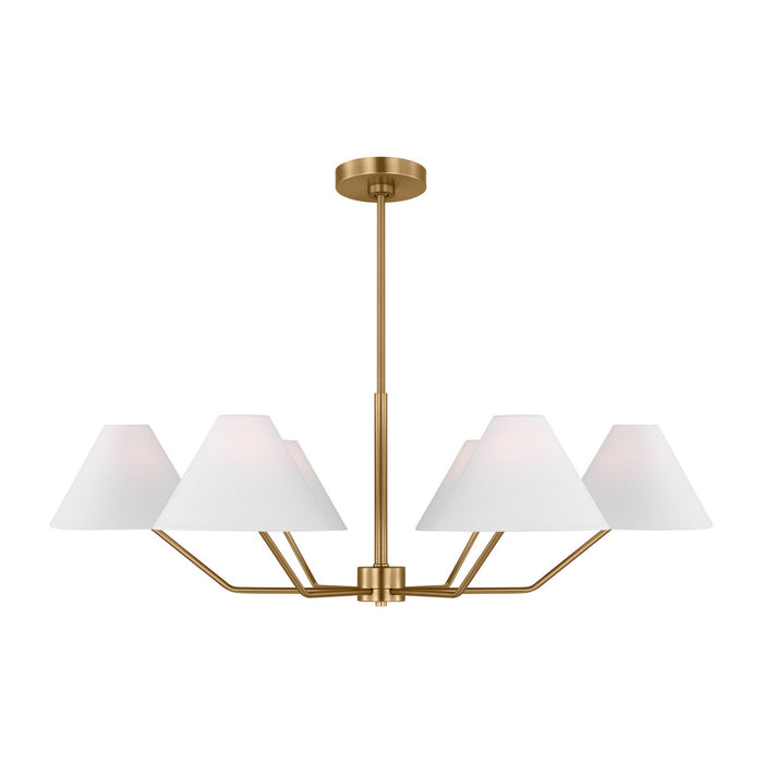 Visual Comfort Studio DJC1016SB Six Light Chandelier, Satin Brass