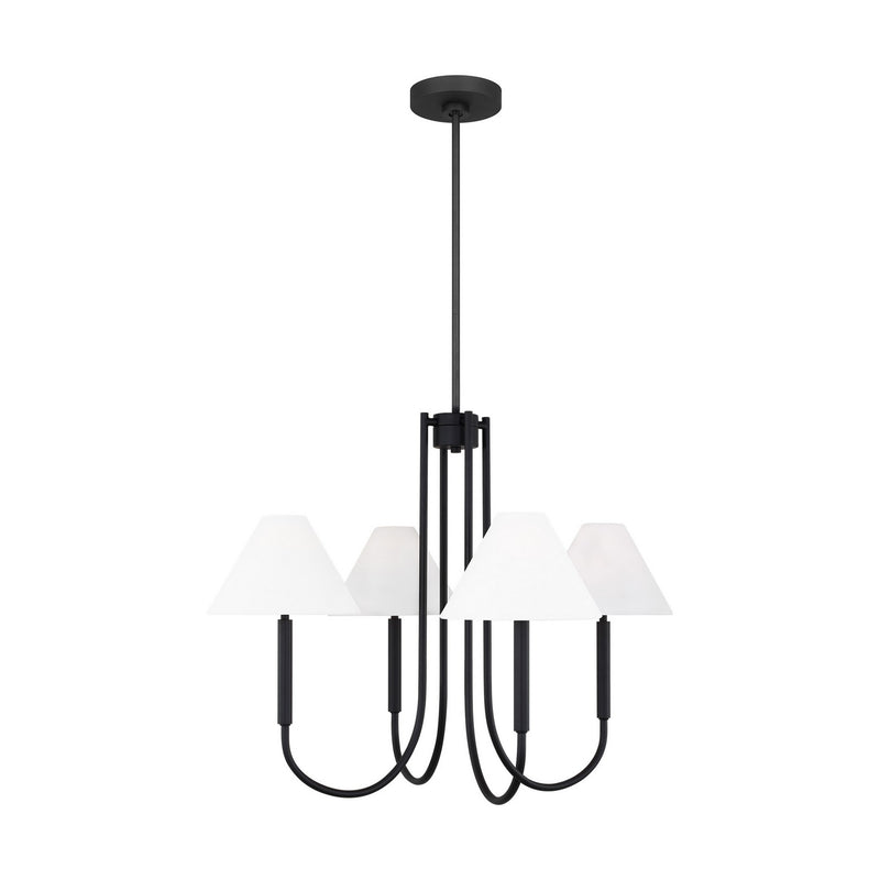 Visual Comfort Studio DJC1024MBK Five Light Chandelier, Midnight Black