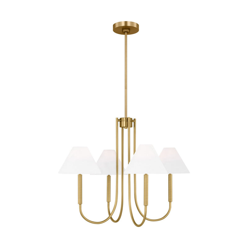 Visual Comfort Studio DJC1024SB Five Light Chandelier, Satin Brass