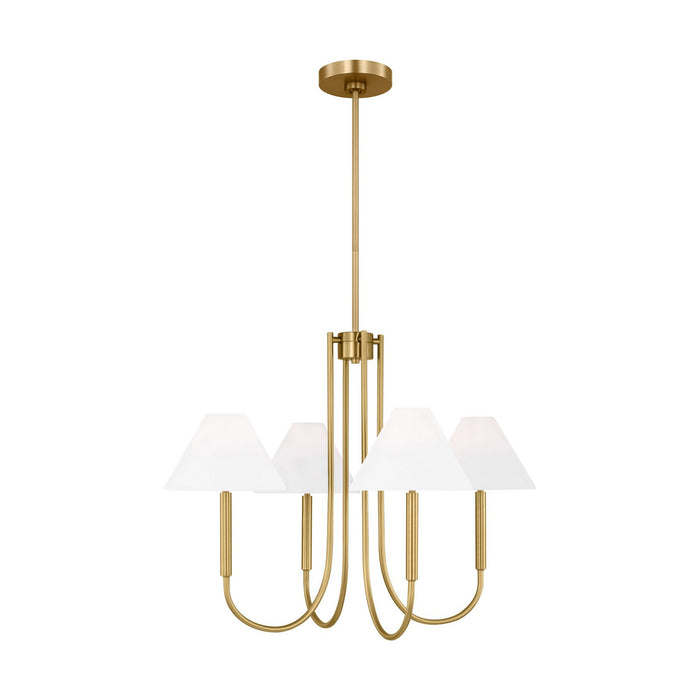 Visual Comfort Studio DJC1024SB Five Light Chandelier, Satin Brass