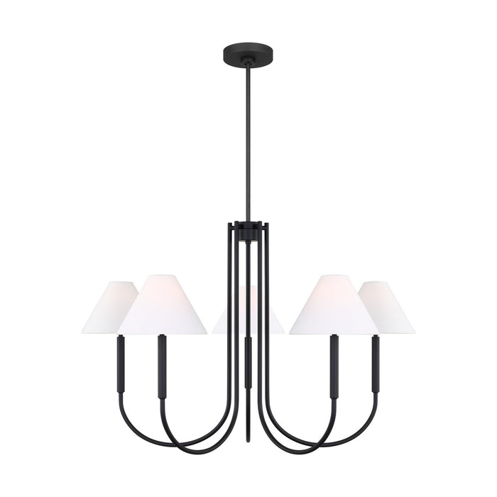Visual Comfort Studio DJC1035MBK Six Light Chandelier, Midnight Black