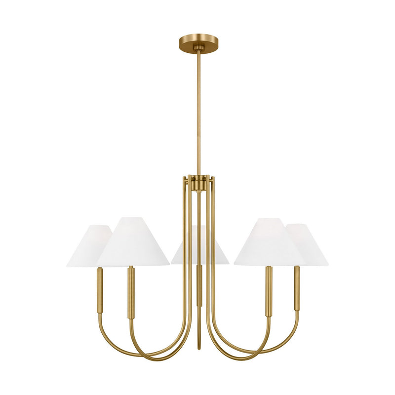 Visual Comfort Studio DJC1035SB Six Light Chandelier, Satin Brass