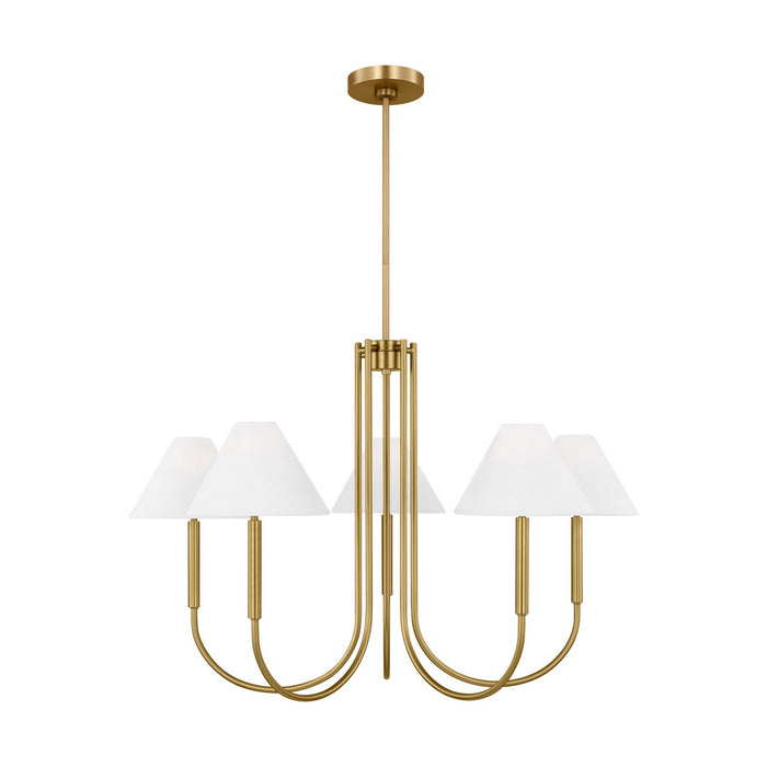 Visual Comfort Studio DJC1035SB Six Light Chandelier, Satin Brass