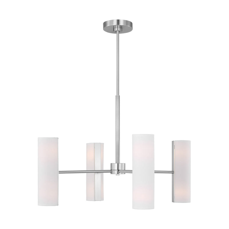 Visual Comfort Studio DJC1058BS Eight Light Chandelier, Brushed Steel
