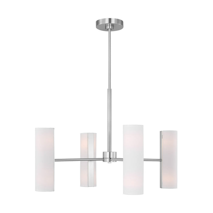 Visual Comfort Studio DJC1058BS Eight Light Chandelier, Brushed Steel