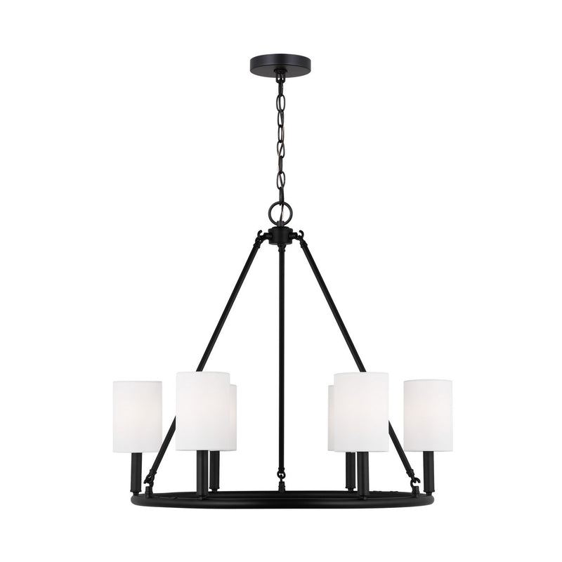Visual Comfort Studio DJC1086MBK Six Light Chandelier, Midnight Black