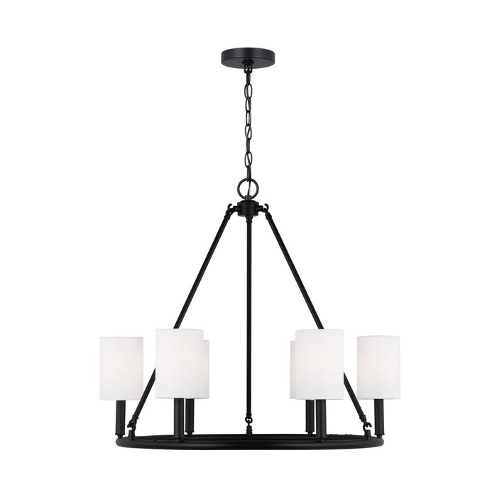 Visual Comfort Studio DJC1086MBK Six Light Chandelier, Midnight Black
