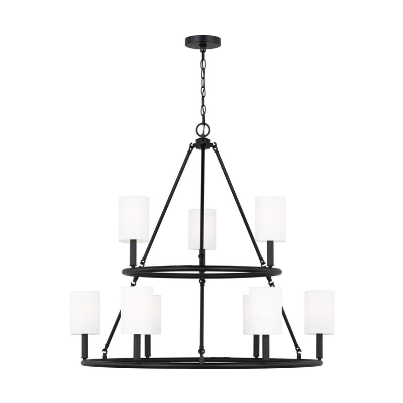 Visual Comfort Studio DJC1099MBK Nine Light Chandelier, Midnight Black