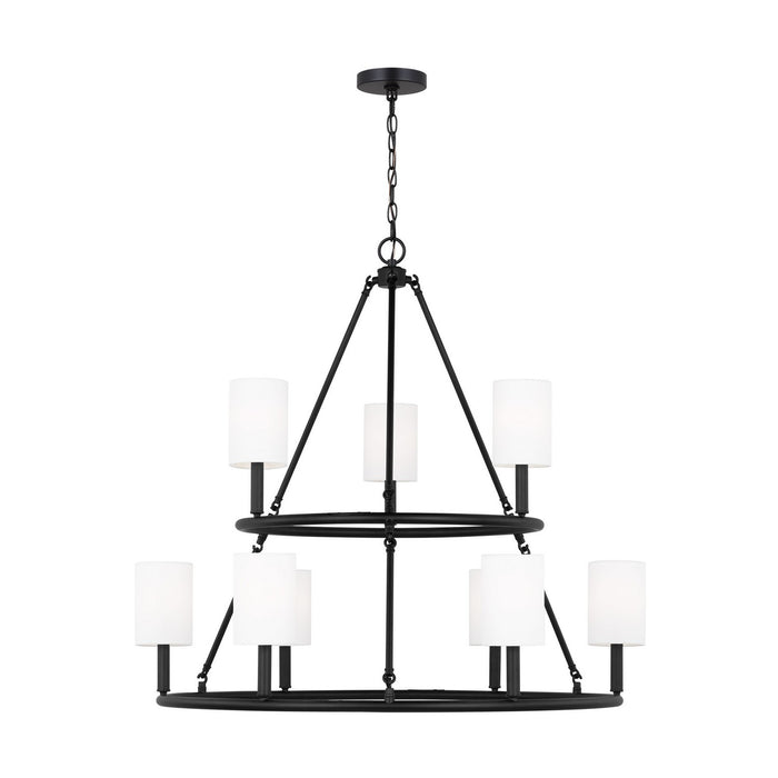 Visual Comfort Studio DJC1099MBK Nine Light Chandelier, Midnight Black