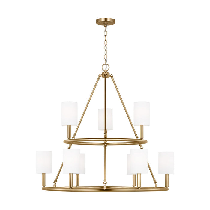 Visual Comfort Studio DJC1099SB Nine Light Chandelier, Satin Brass