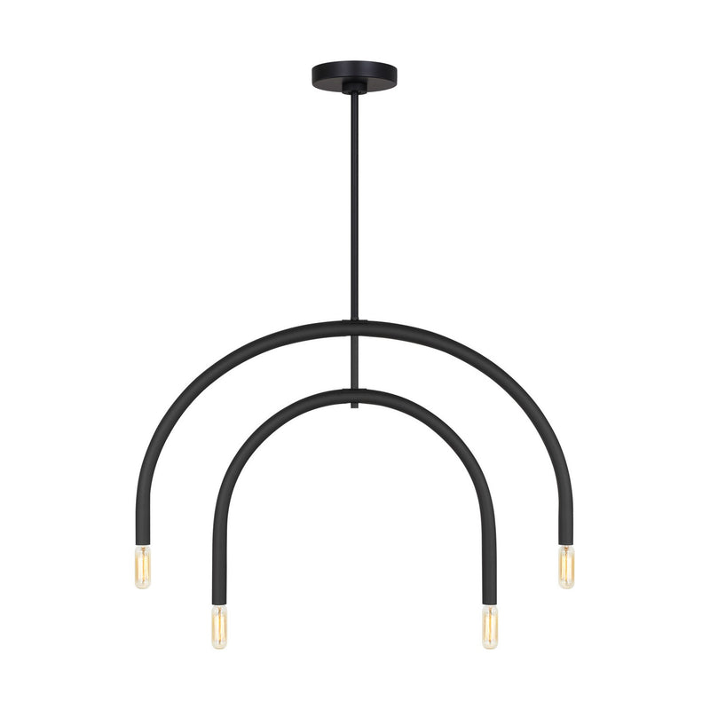 Visual Comfort Studio DJC1104MBK Four Light Chandelier, Midnight Black