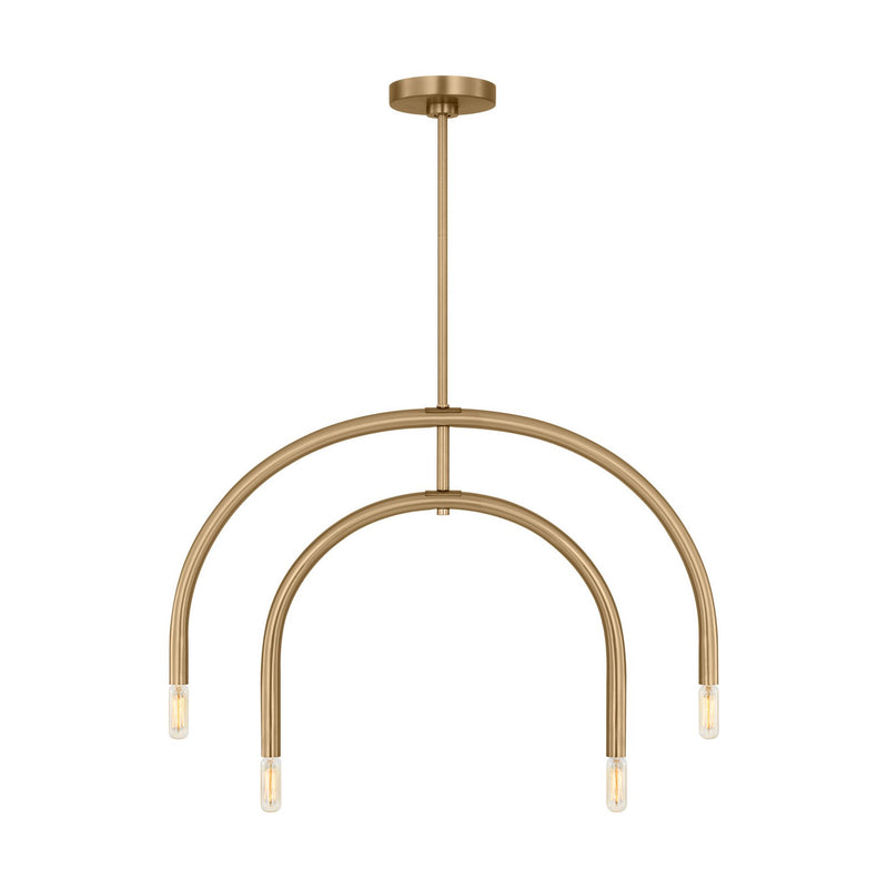 Visual Comfort Studio DJC1104SB Four Light Chandelier, Satin Brass