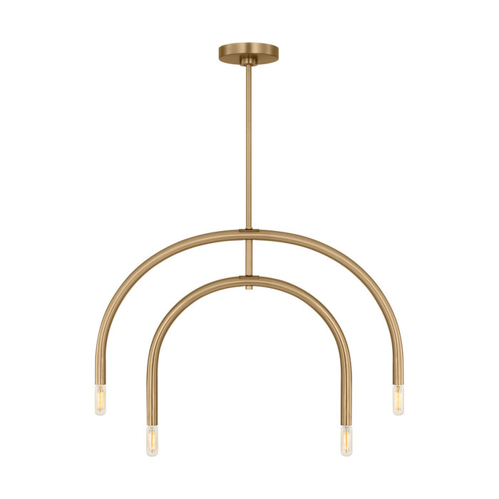 Visual Comfort Studio DJC1104SB Four Light Chandelier, Satin Brass