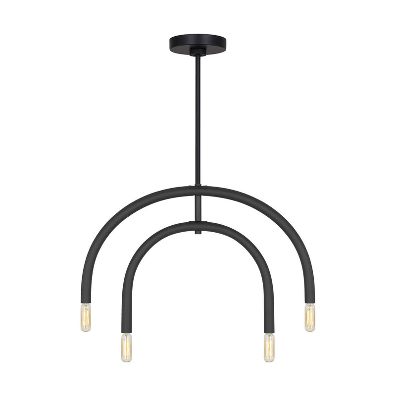 Visual Comfort Studio DJC1114MBK Four Light Chandelier, Midnight Black