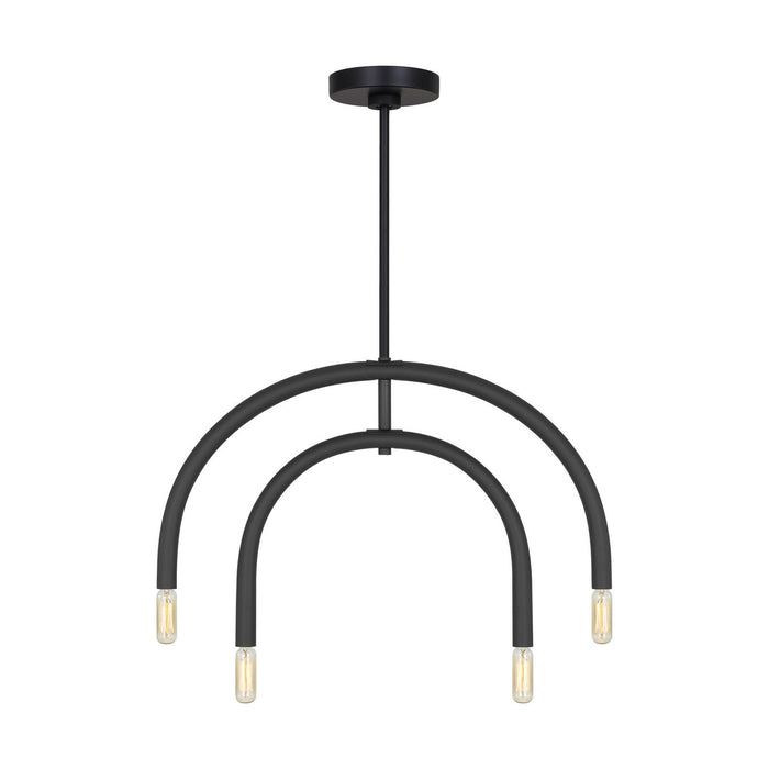 Visual Comfort Studio DJC1114MBK Four Light Chandelier, Midnight Black
