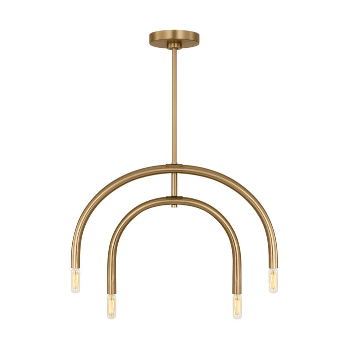 Visual Comfort Studio DJC1114SB Four Light Chandelier, Satin Brass