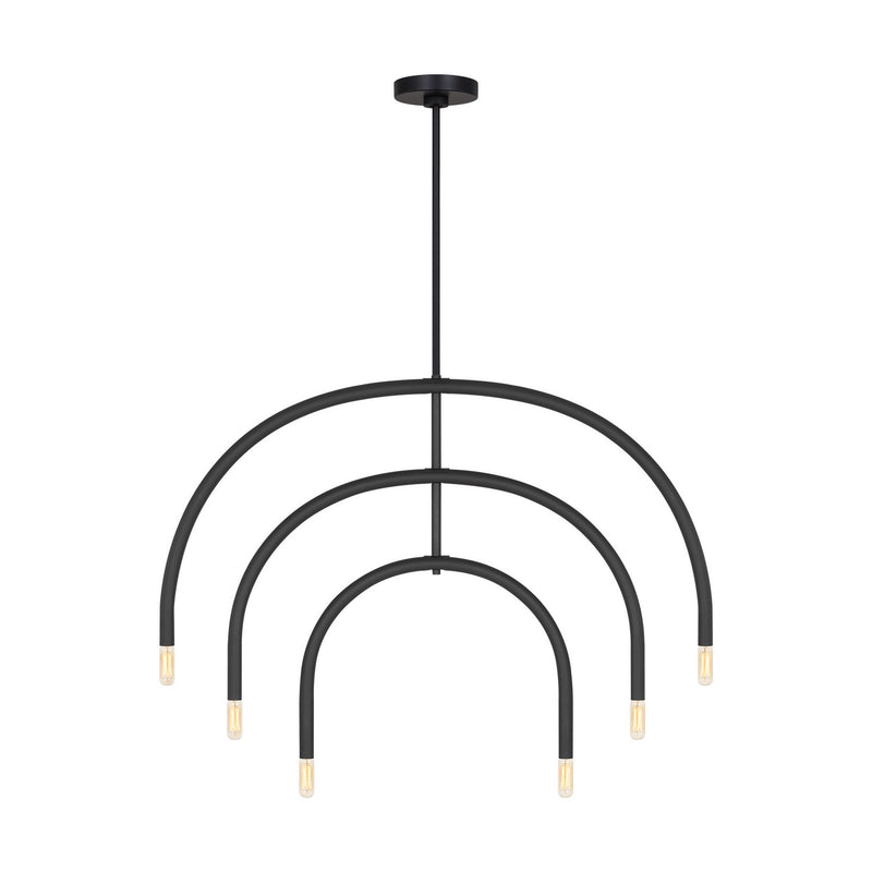 Visual Comfort Studio DJC1126MBK Six Light Chandelier, Midnight Black