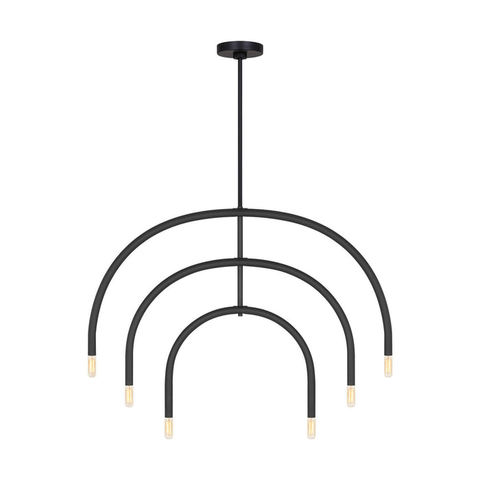 Visual Comfort Studio DJC1126MBK Six Light Chandelier, Midnight Black