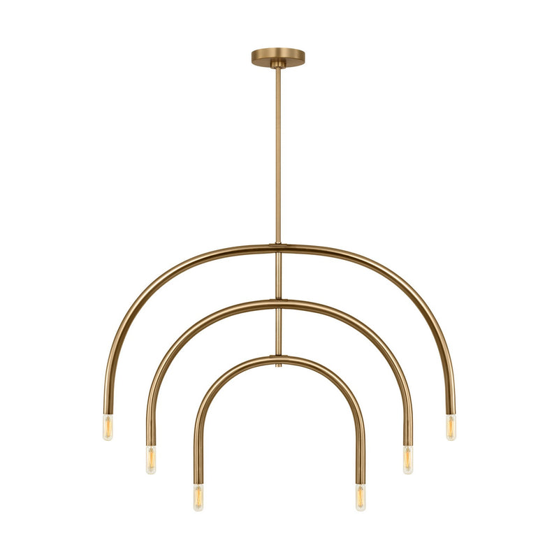 Visual Comfort Studio DJC1126SB Six Light Chandelier, Satin Brass