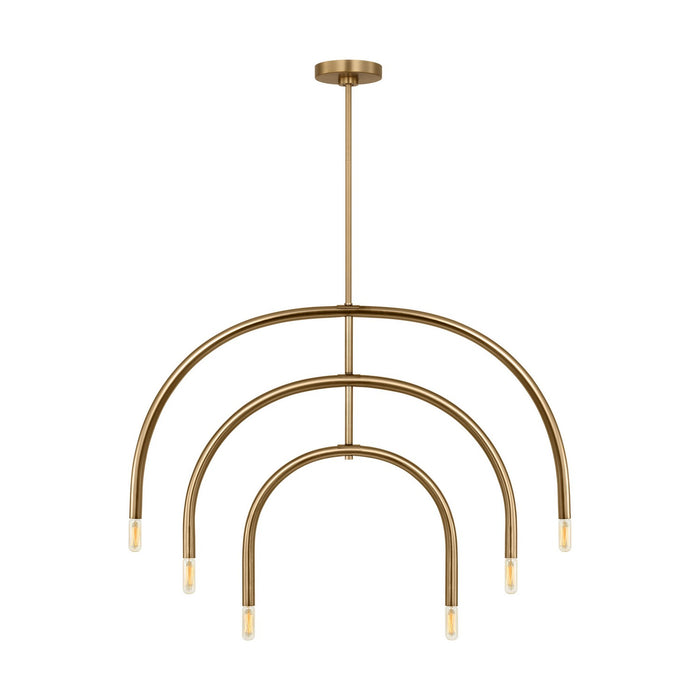 Visual Comfort Studio DJC1126SB Six Light Chandelier, Satin Brass