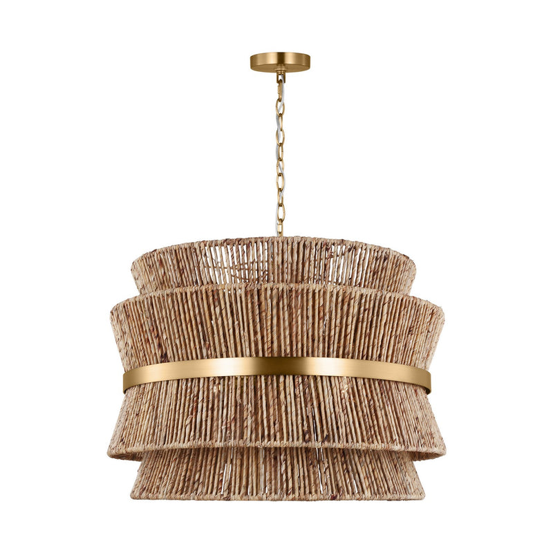 Visual Comfort Studio DJP1074SB Four Light Pendant, Satin Brass