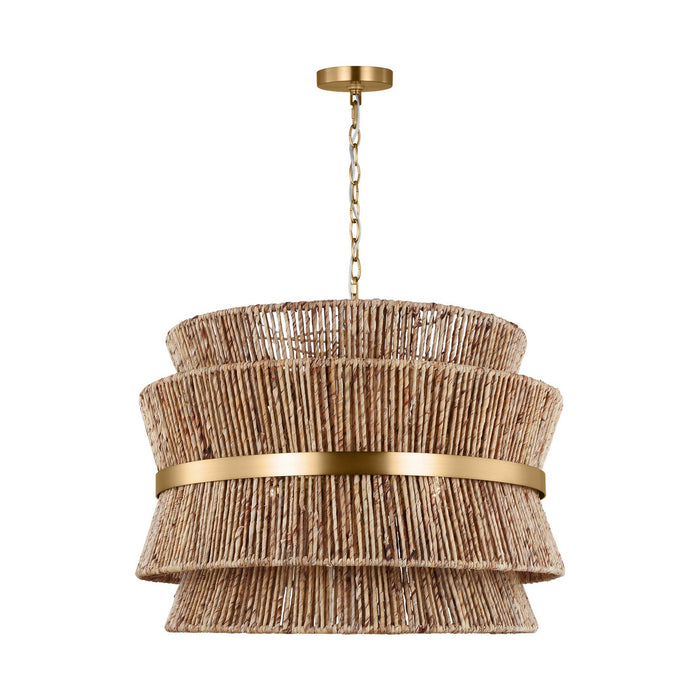 Visual Comfort Studio DJP1074SB Four Light Pendant, Satin Brass