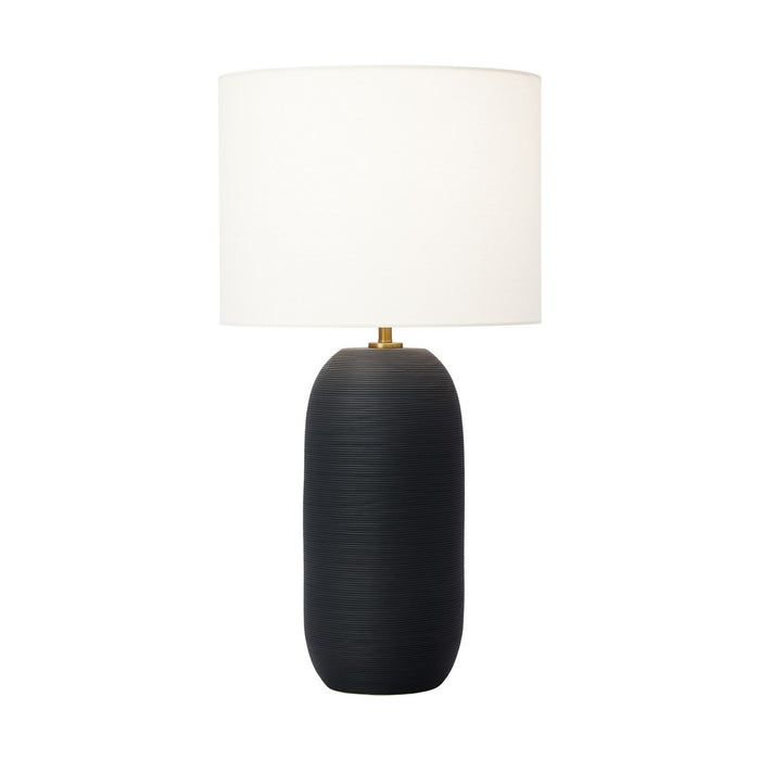 Visual Comfort Studio HT1061RBC1 One Light Table Lamp, Rough Black Ceramic