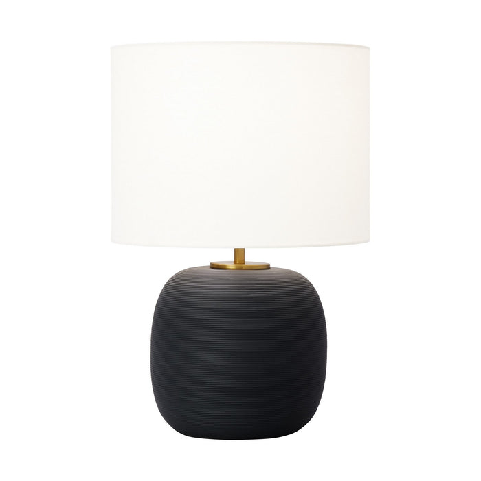 Visual Comfort Studio HT1071RBC1 One Light Table Lamp, Rough Black Ceramic