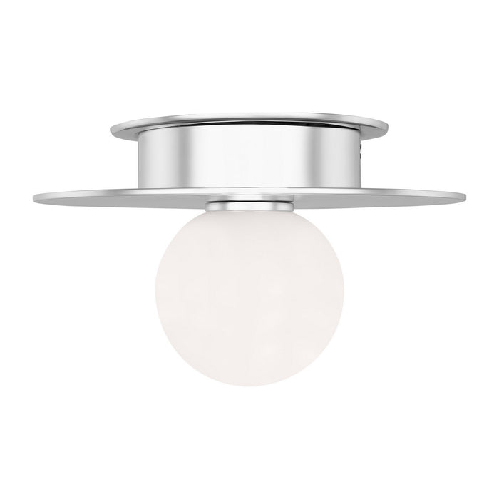 Visual Comfort Studio KF1001PN One Light Flush Mount, Polished Nickel
