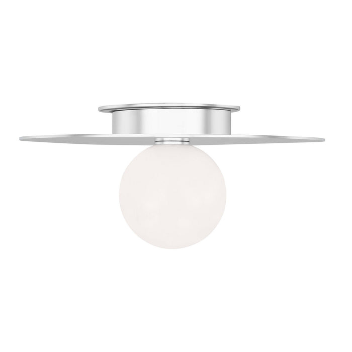 Visual Comfort Studio KF1011PN One Light Flush Mount, Polished Nickel
