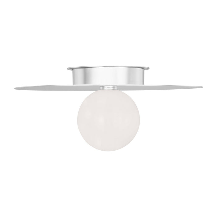 Visual Comfort Studio KF1021PN One Light Flush Mount, Polished Nickel