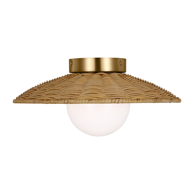 Visual Comfort Studio KSF1091BBS One Light Flush Mount, Burnished Brass