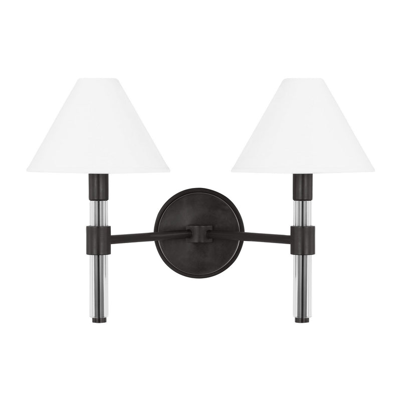 Visual Comfort Studio LV1032AI Two Light Bath Vanity, Aged Iron