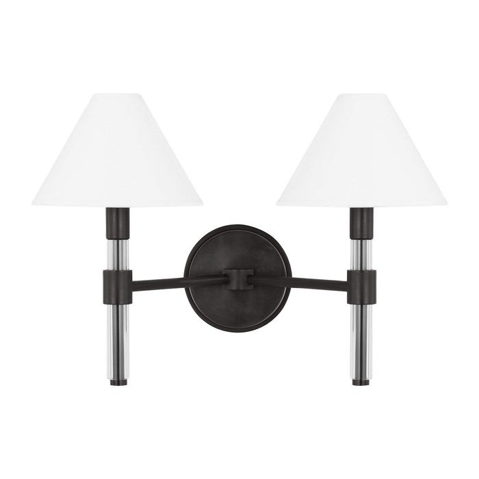 Visual Comfort Studio LV1032AI Two Light Bath Vanity, Aged Iron