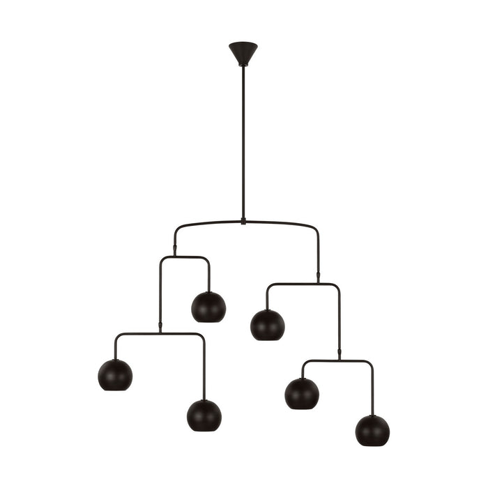 Visual Comfort Studio LXC1026AI Six Light Chandelier, Aged Iron