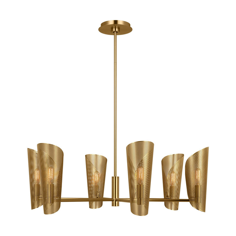 Visual Comfort Studio LXC1056BBS Six Light Chandelier, Burnished Brass