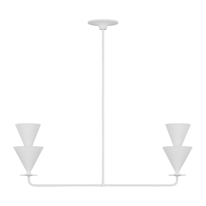 Visual Comfort Studio LXC1092CPST Two Light Linear Chandelier, Cast Plaster