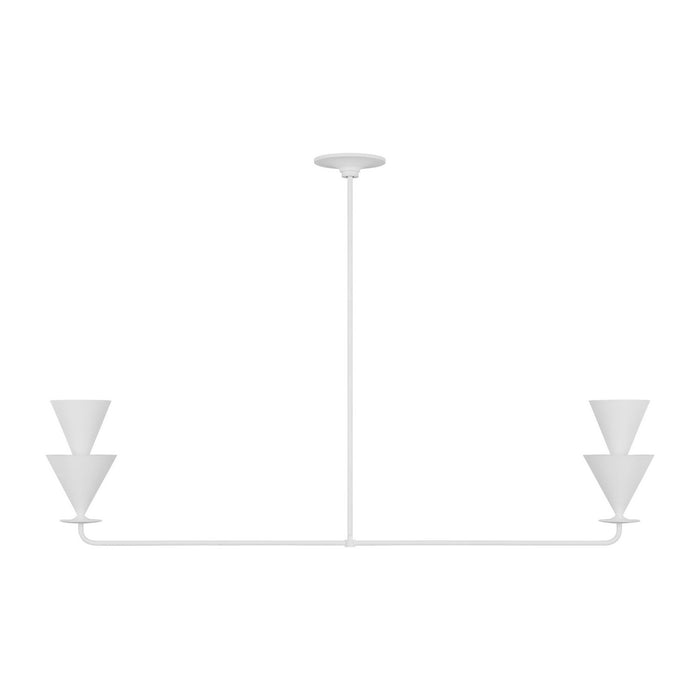 Visual Comfort Studio LXC1102CPST Two Light Linear Chandelier, Cast Plaster