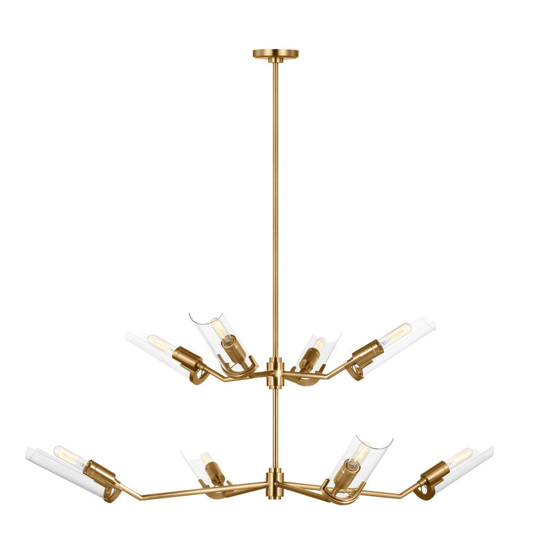 Visual Comfort Studio TC1158BBS Eight Light Chandelier, Burnished Brass