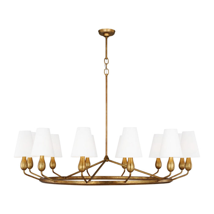 Visual Comfort Studio TC11712ADB 12 Light Chandelier, Antique Gild