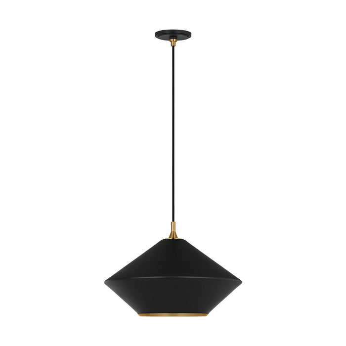 Visual Comfort Studio TP1221MBKBBS One Light Pendant, Midnight Black