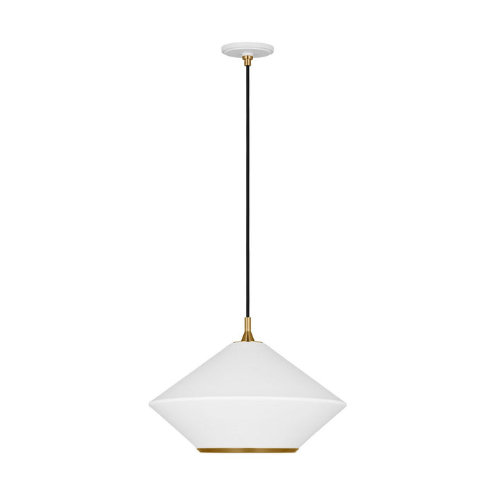 Visual Comfort Studio TP1221MWTBBS One Light Pendant, Matte White