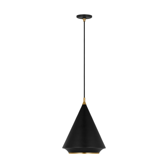 Visual Comfort Studio TP1231MBKBBS One Light Pendant, Midnight Black